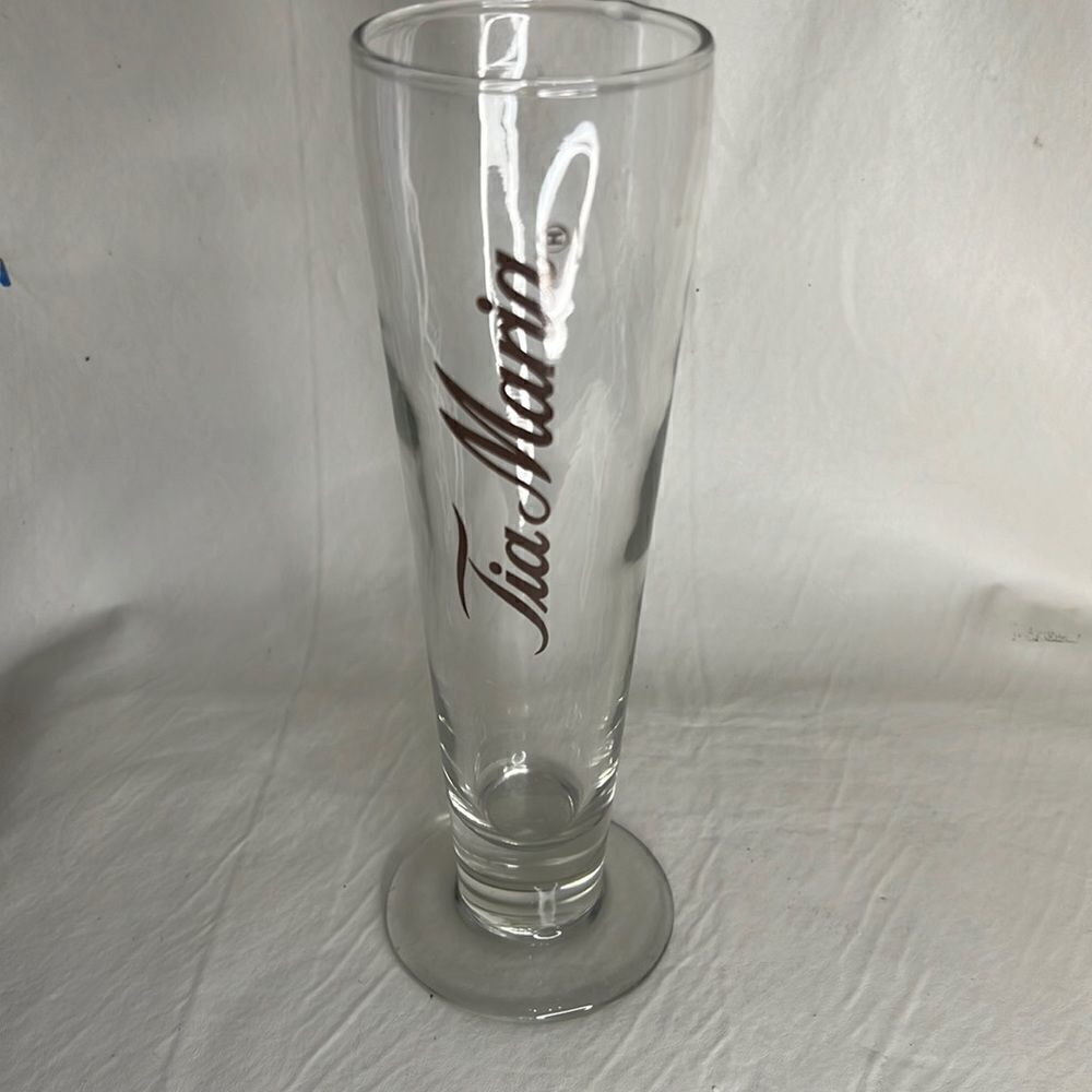Tia Maria 16 Ounces Clear Glass Cocktail Drinking  Bar Accessories 9 1/2 In Tall